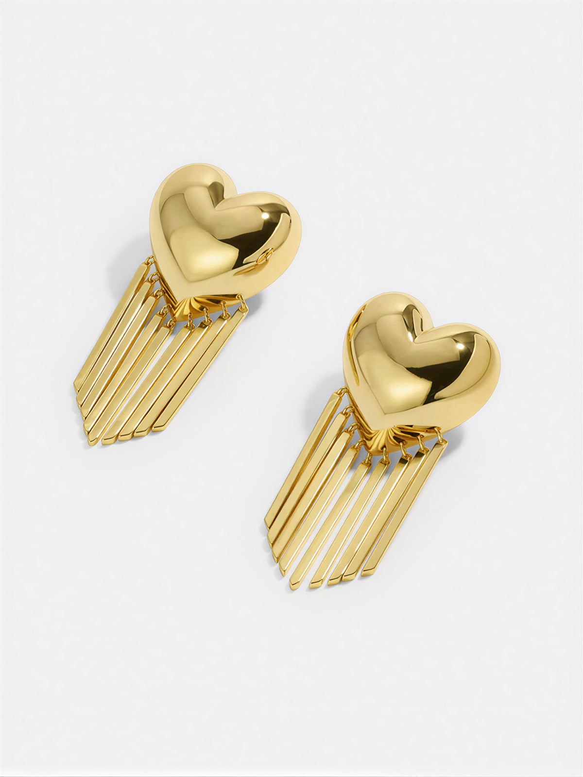 Heart-Shaped Tassel Drop Earrings for Women Elegant Fashion