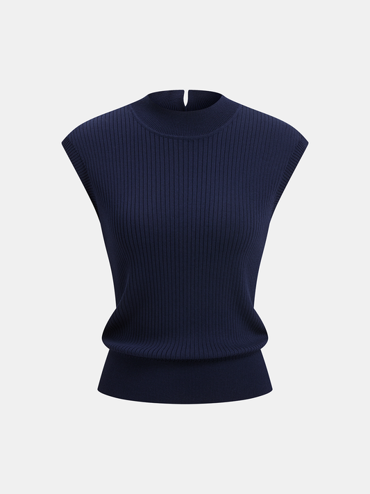 Backless Ribbed Knit Sleeveless Top for Women Summer Casual