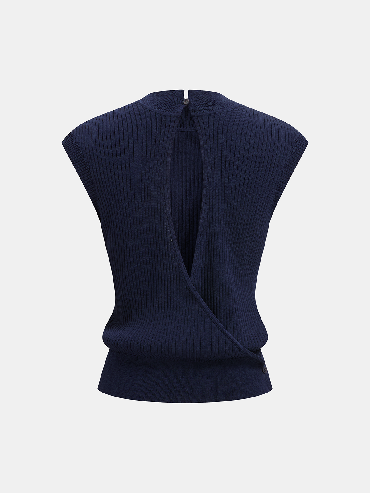 Backless Ribbed Knit Sleeveless Top for Women Summer Casual