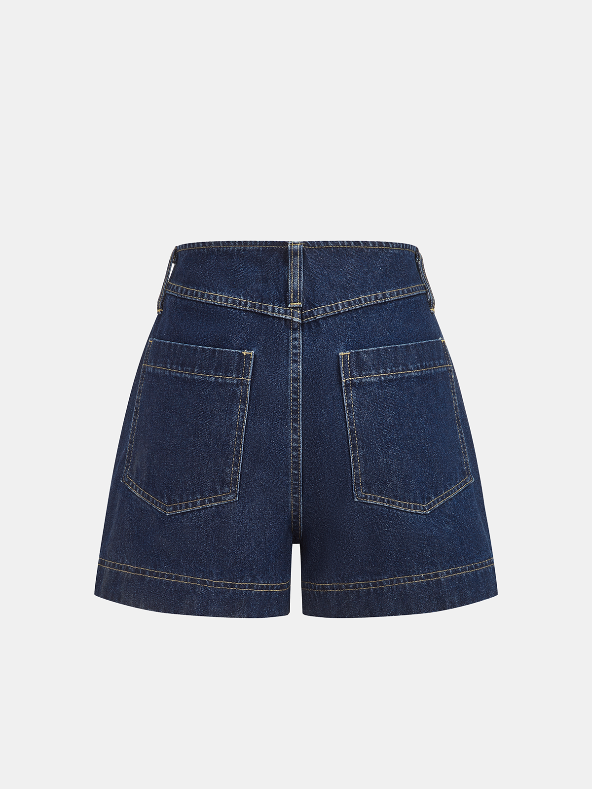 Belted Denim Sleeveless Vest & Shorts Set for Women Casual