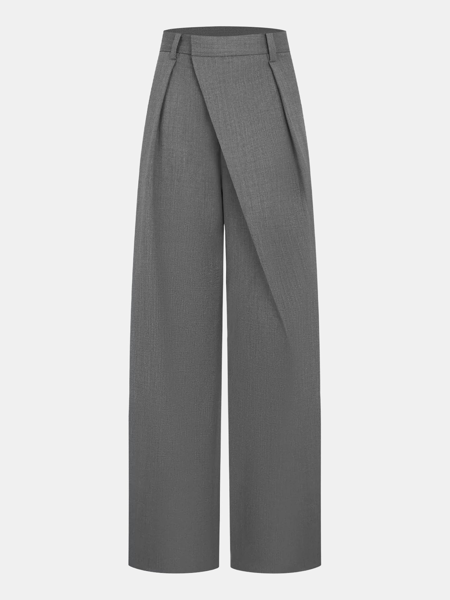 Asymmetric Pleated Wide-Leg Pants High Waist Palazzo Style