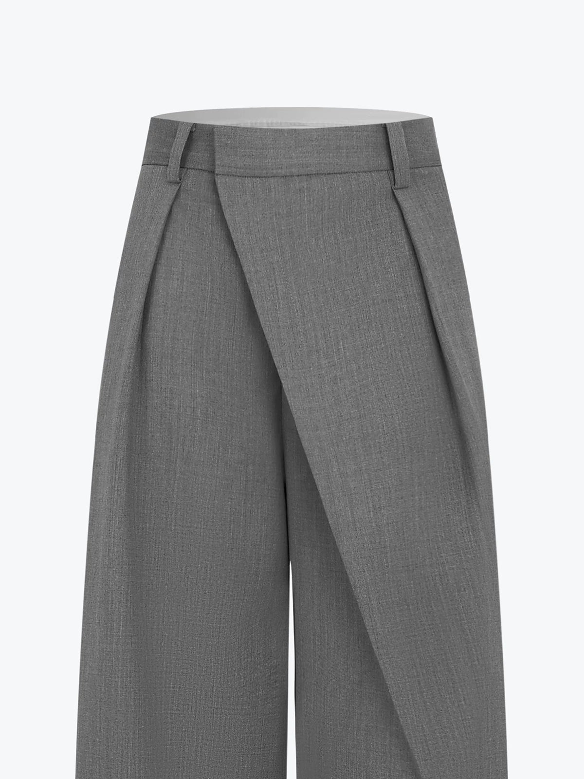 Asymmetric Pleated Wide-Leg Pants High Waist Palazzo Style