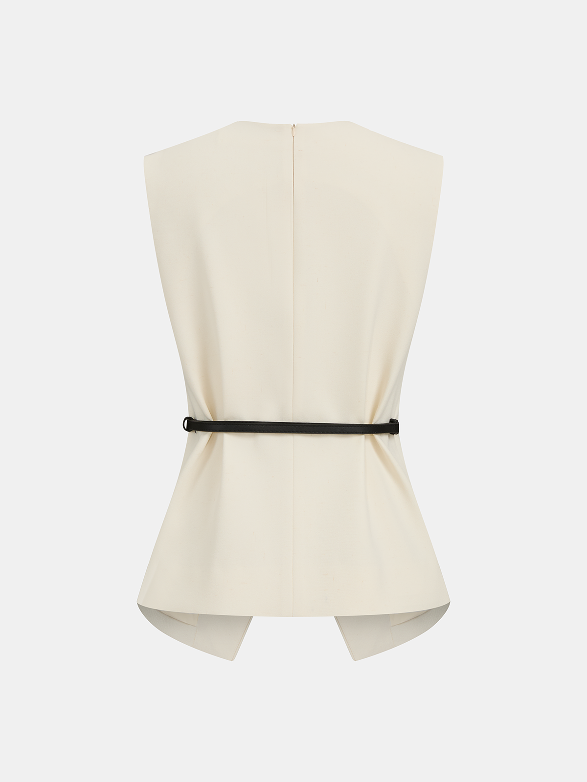 Sleeveless Belted Top & Pleated Pants Set with Improved Fit, Versatile Office Wear