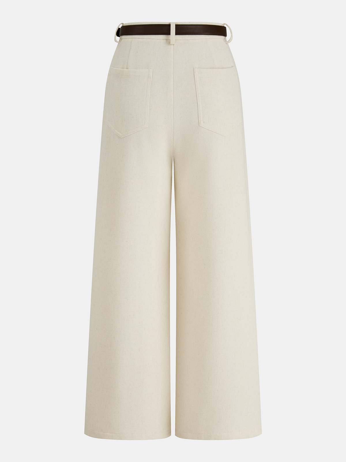 Belted Linen-Blend Wide-Leg Pants for Women, Summer Casual Fit