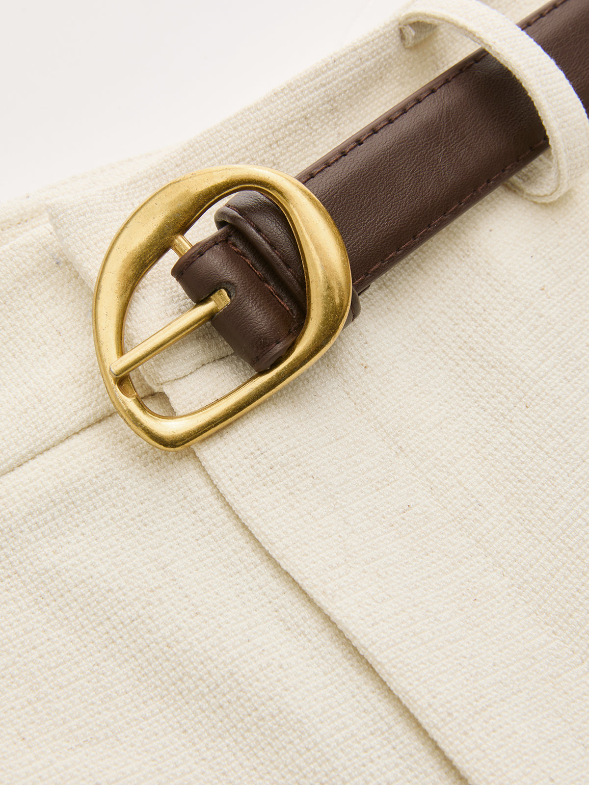 Belted Linen-Blend Wide-Leg Pants for Women, Summer Casual Fit