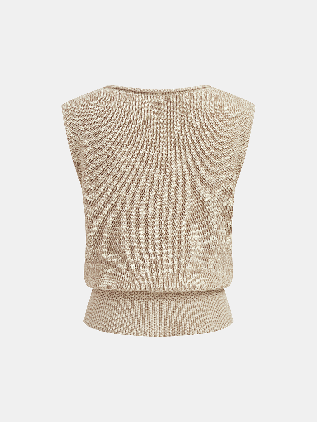 Bloused Waist Sleeveless Knit Top Comfort Fit Women's Apparel