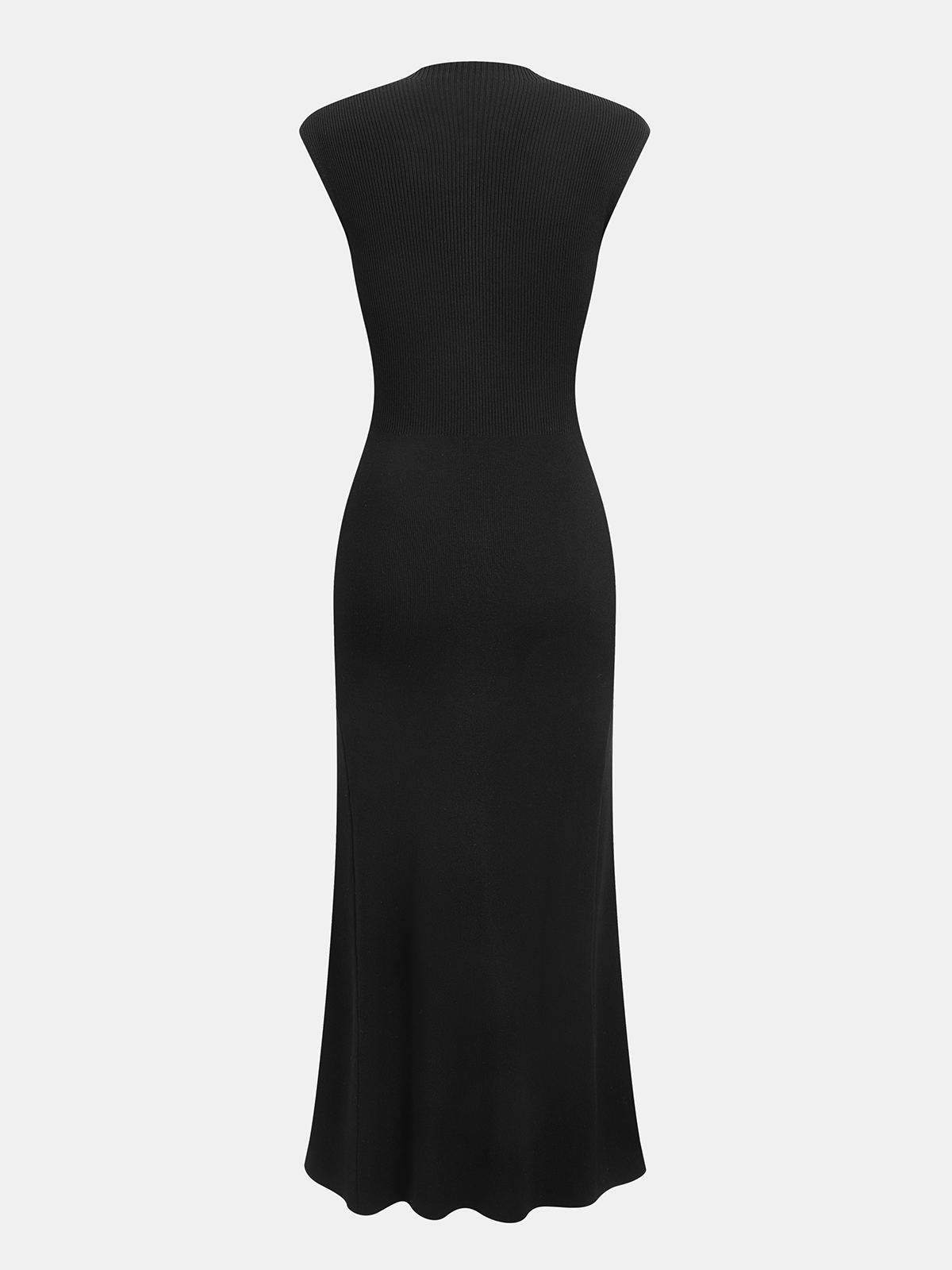 Button Detail Cap Sleeve Rib Knit Maxi Dress for Women, Elegant Full-Length Casual Wear