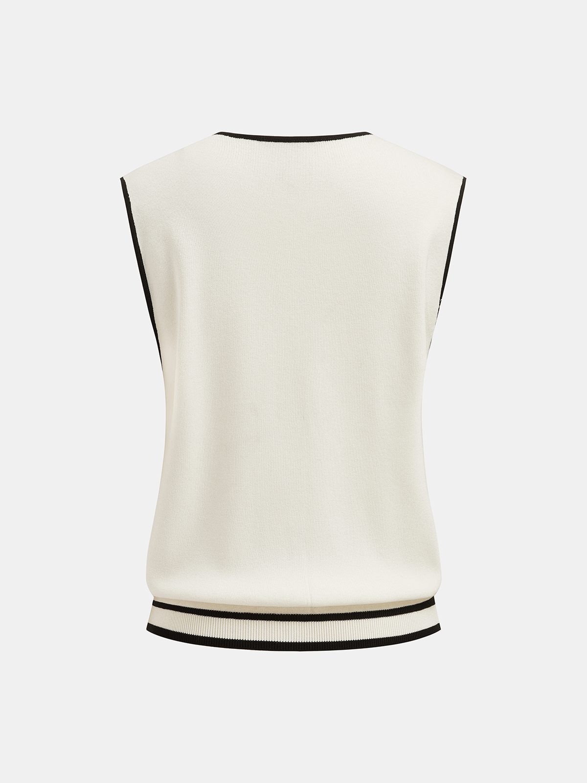Contrast Piping Knit Vest & Wide-Leg Pants Set Cozy Casual Outfit