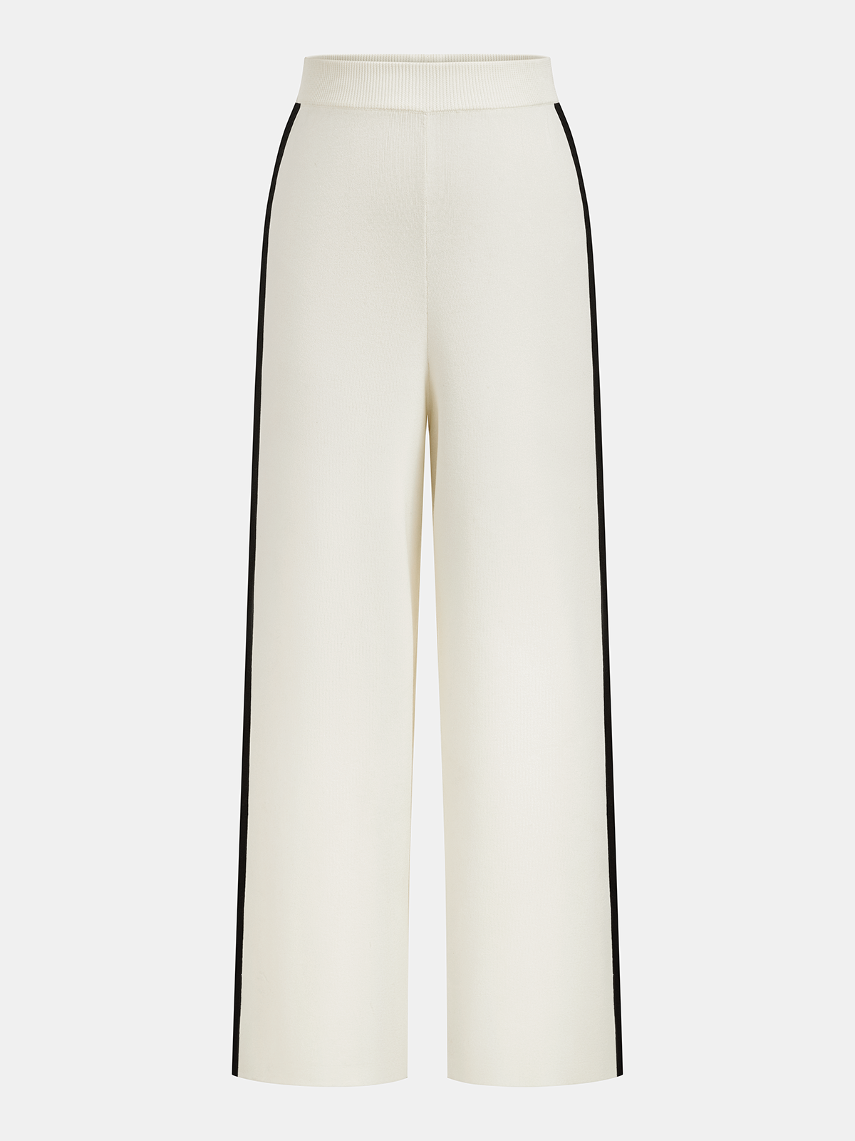 Contrast Piping Knit Vest & Wide-Leg Pants Set Cozy Casual Outfit