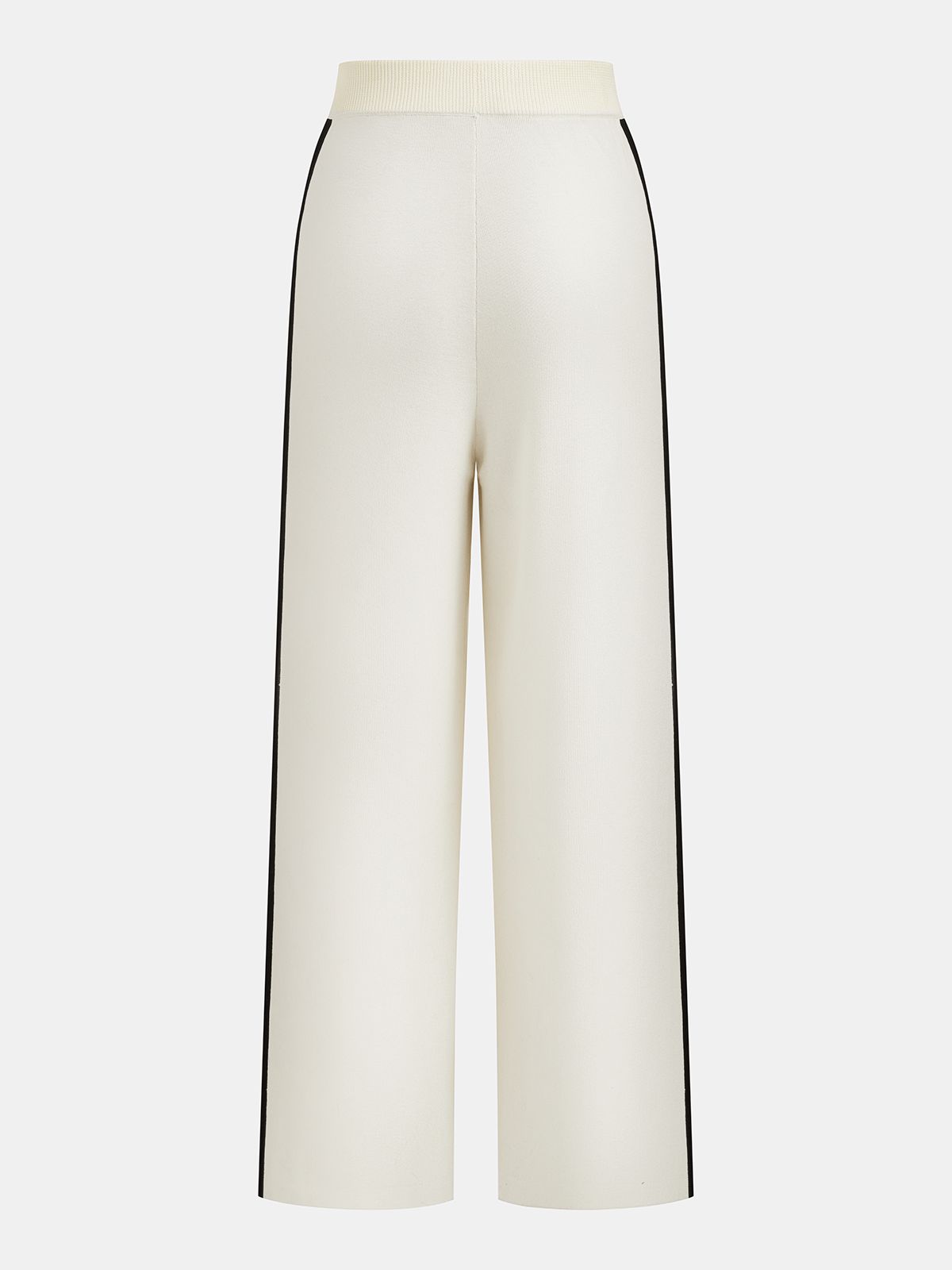 Contrast Piping Knit Vest & Wide-Leg Pants Set Cozy Casual Outfit