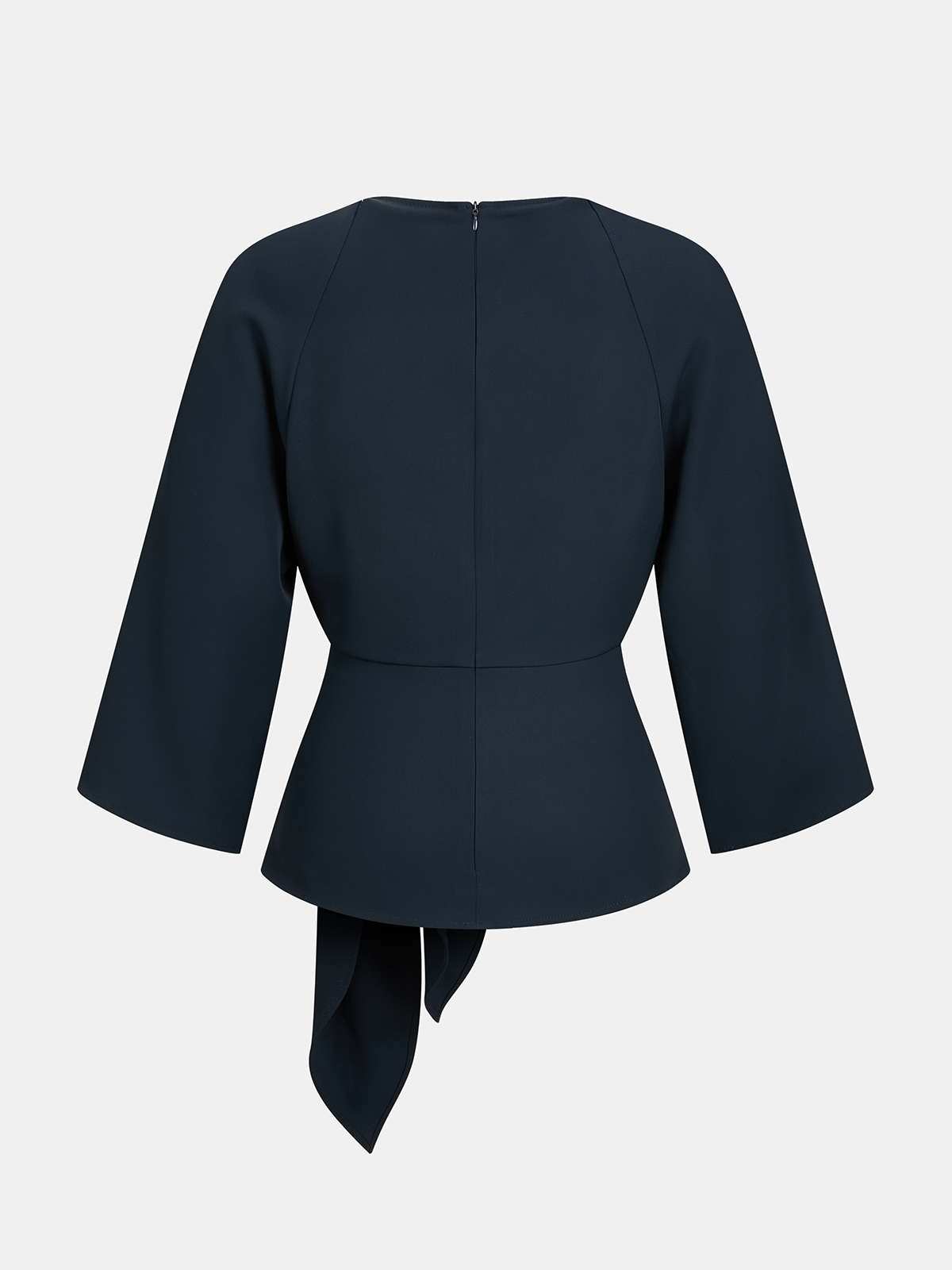 Keyhole Neck Tie Waist Blouse Fashion Trendy Elegant Office Wear