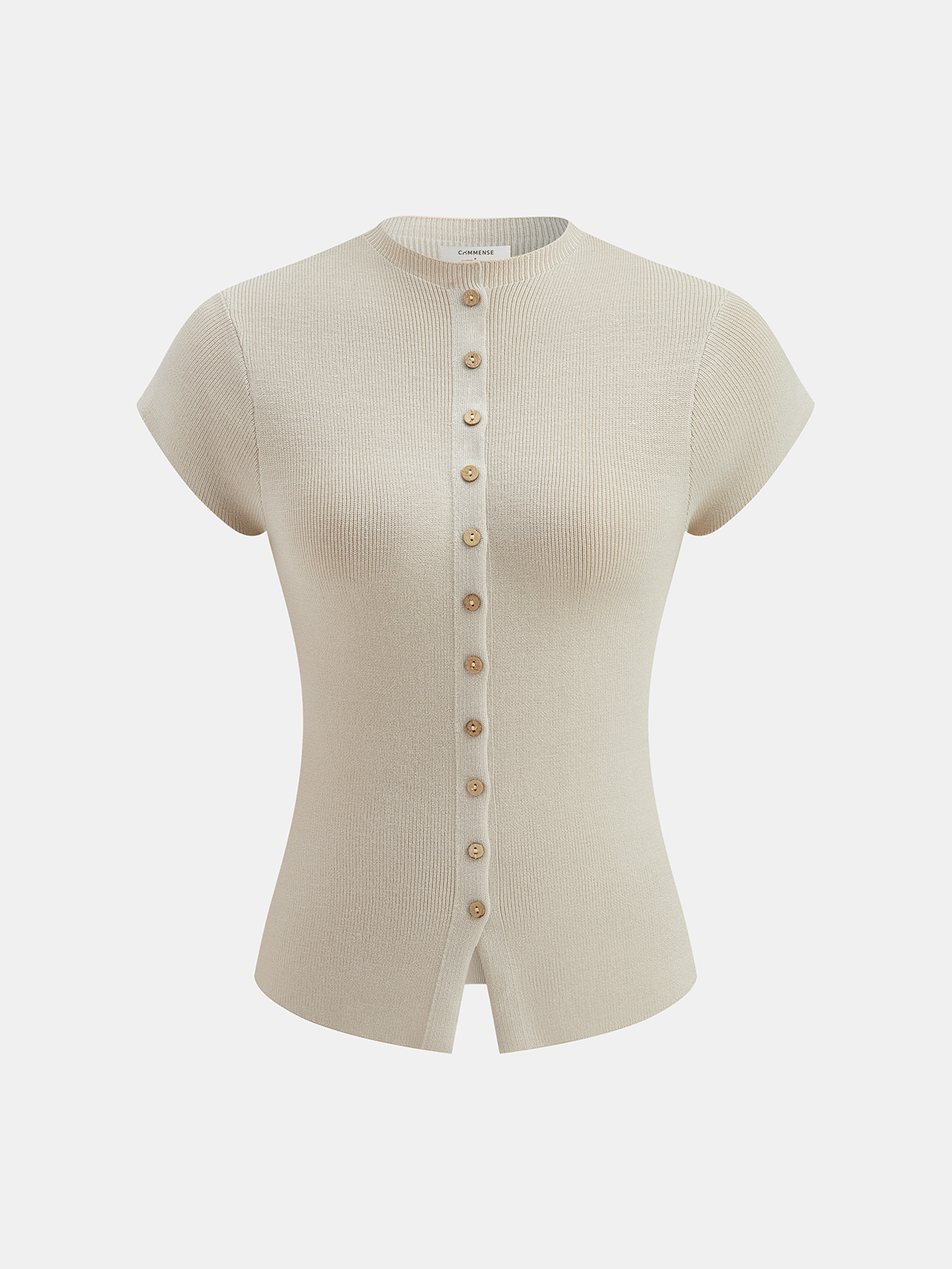 Button Front Short Sleeve Knit Cardigan with Pockets Lightweight Women's Sweater