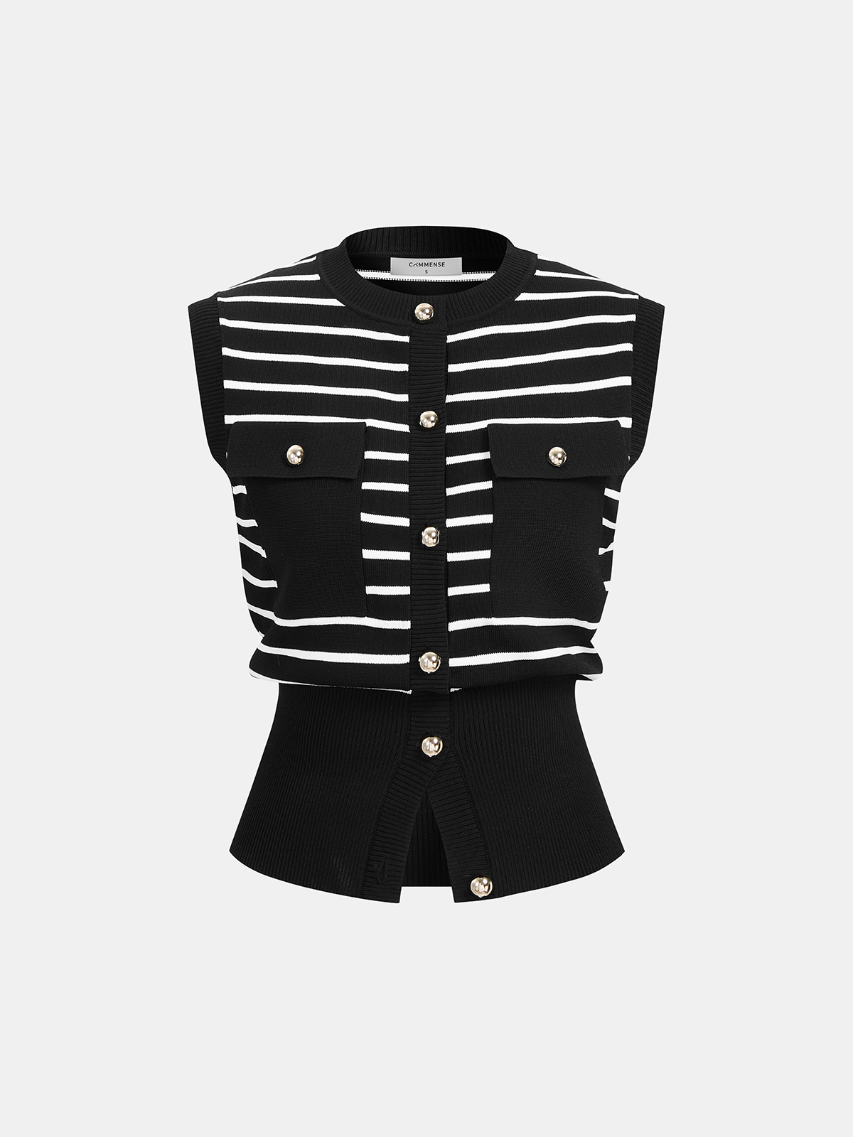 Striped Button-Front Sleeveless Knit Cardigan for Women, Lightweight Casual Summer Top