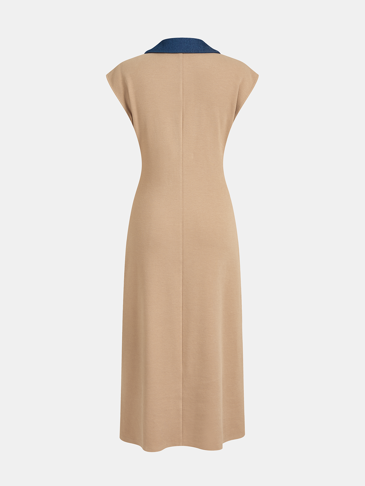 Denim Collar Sleeveless Maxi Dress for Women Casual Summer Style