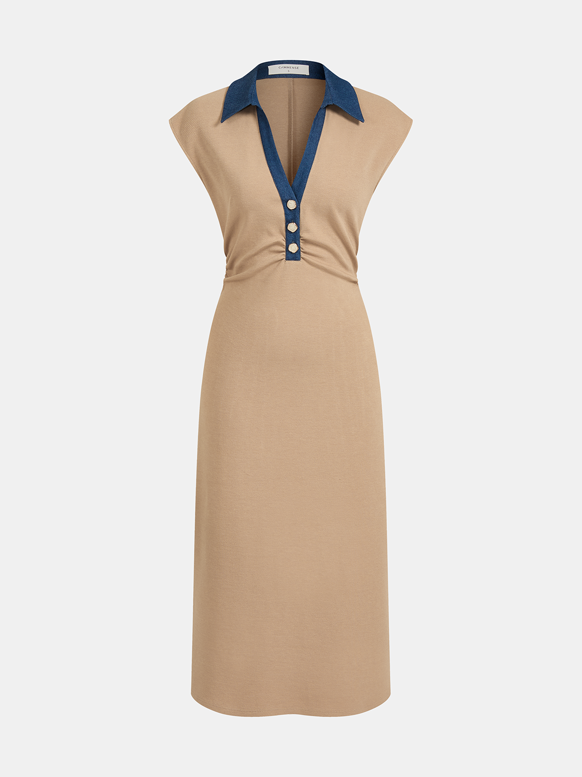 Denim Collar Sleeveless Maxi Dress for Women Casual Summer Style