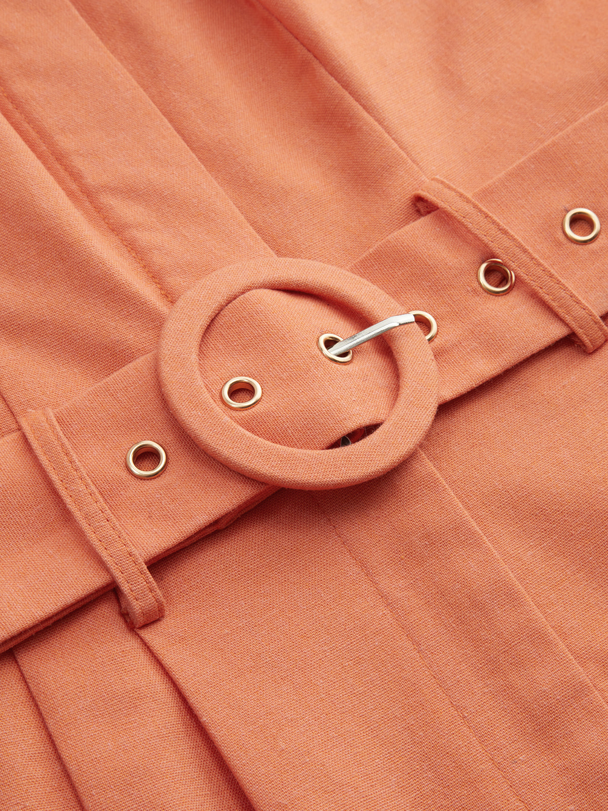Halter Collared Backless Belted Romper with Side Pockets