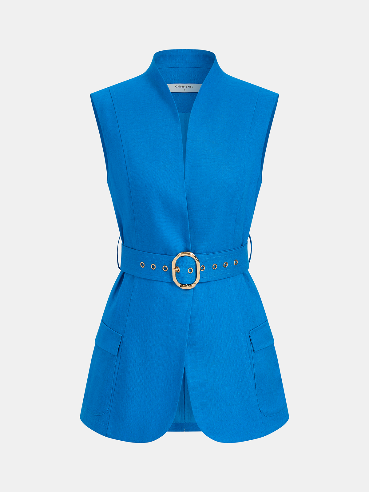 Sleeveless Blazer Vest & Pleated Shorts Set for Women, Casual Outfit