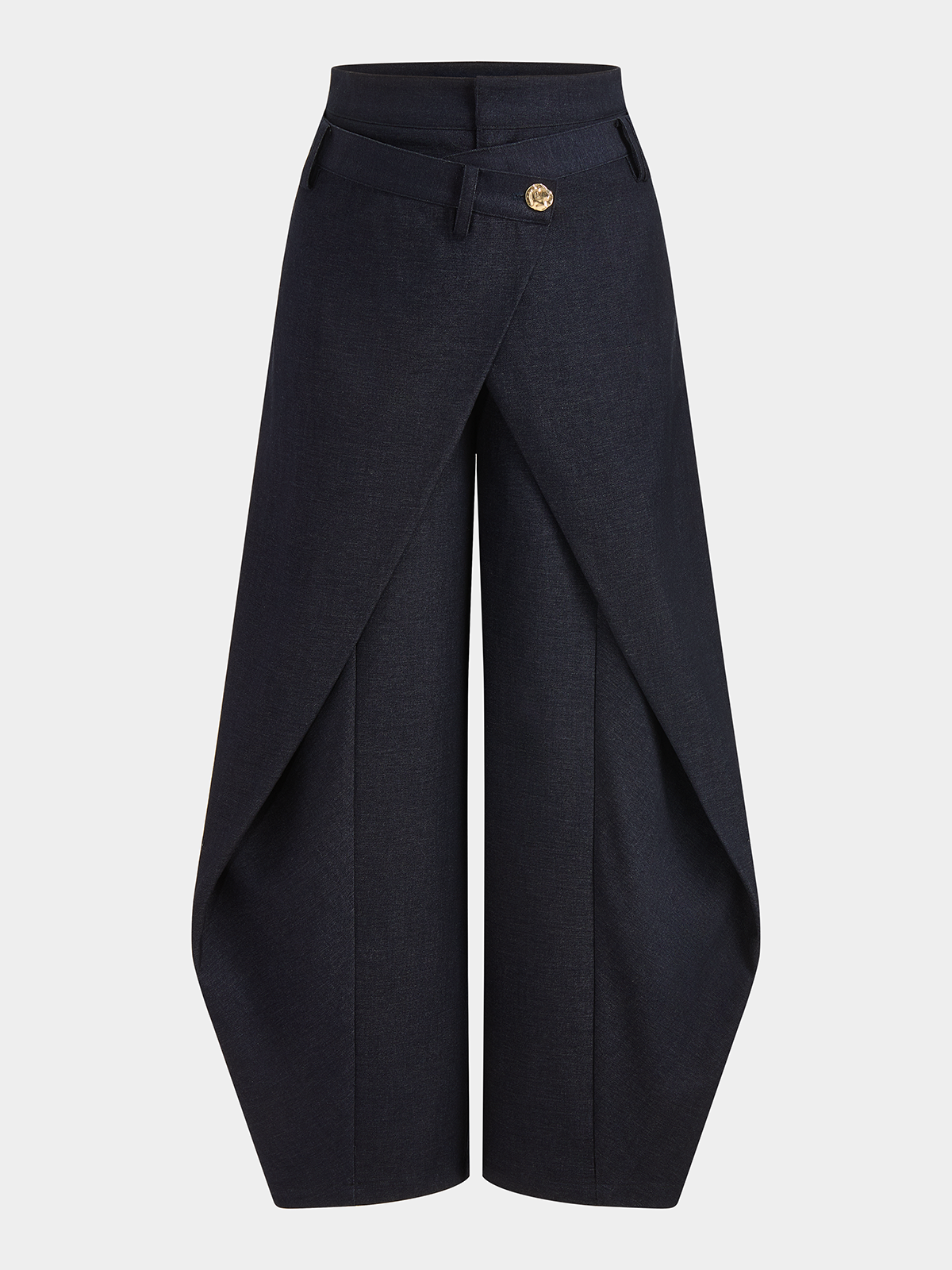 Asymmetric Wrap Wide Leg Pants for Women High Waist Comfort