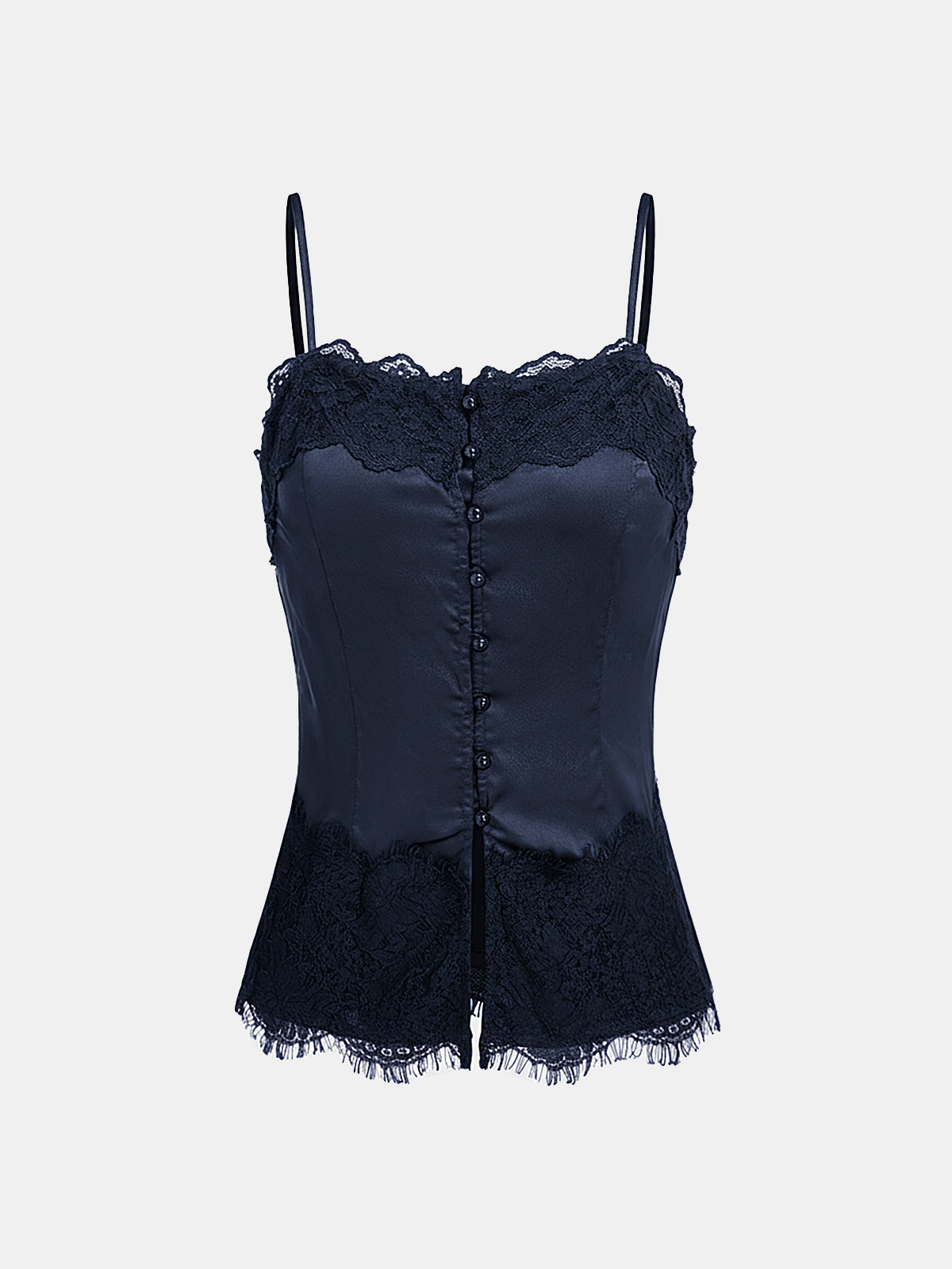 Lace-Trim Satin Cami Top for Women Elegant
