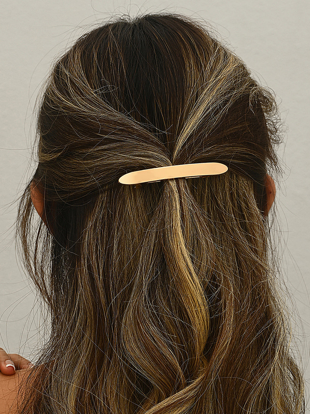 Minimalist Oval Bar Hair Clip for Women, Elegant Accessory