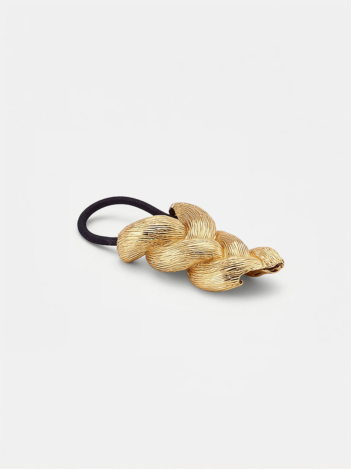 Braided Metal Textured Hair Tie for Women, Durable Elastic Band