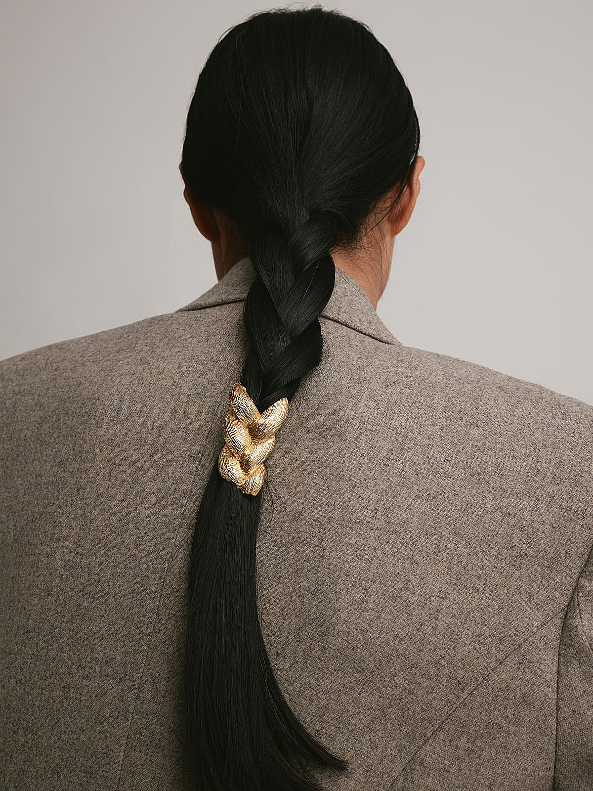 Braided Metal Textured Hair Tie for Women, Durable Elastic Band