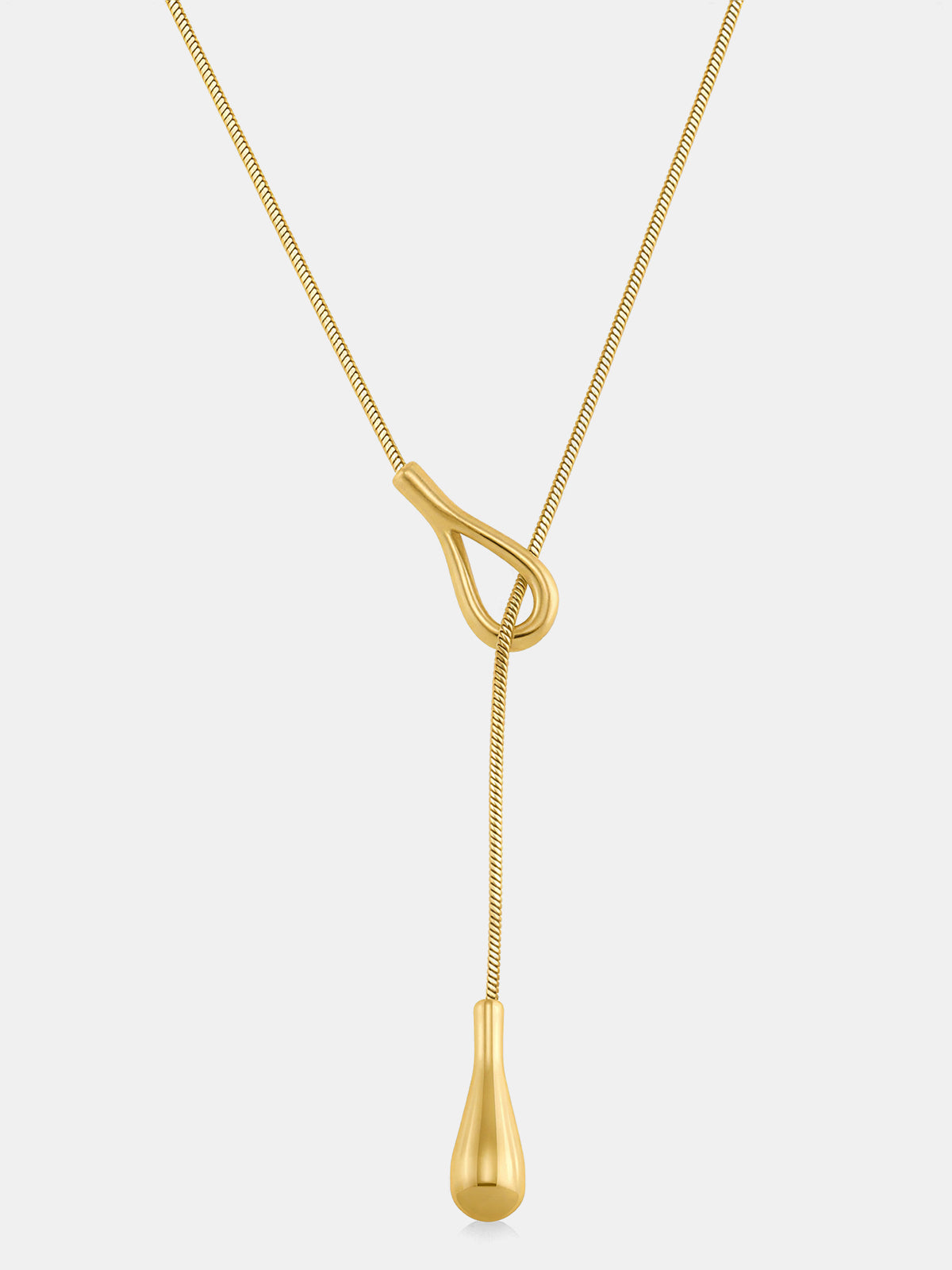 Teardrop Lariat Y-Necklace Elegant Adjustable Chain Jewelry
