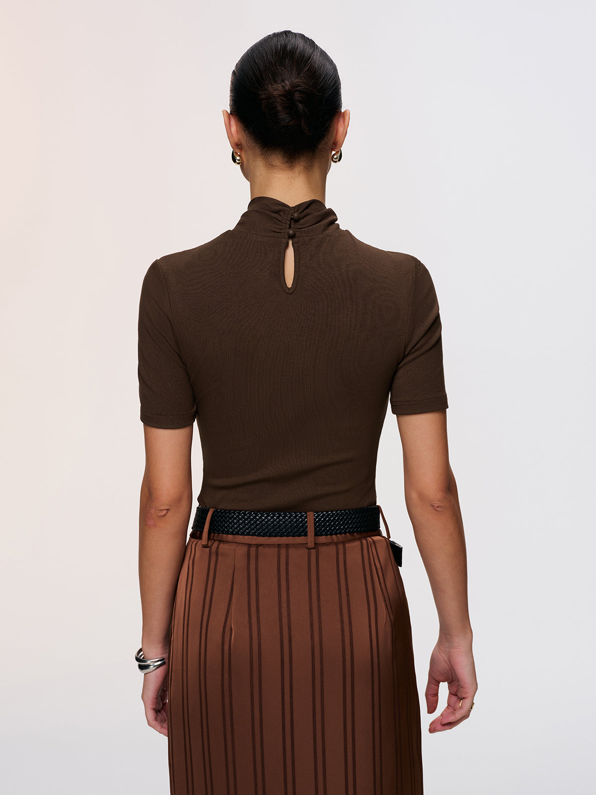 Twist-Front Short-Sleeve Top for Women Casual Wear