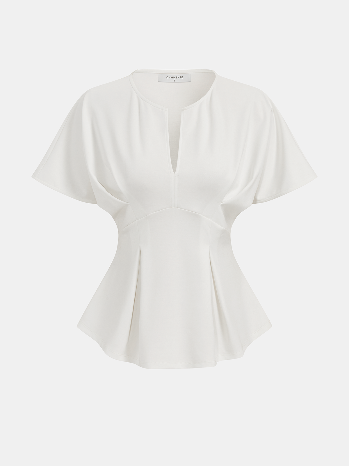 Dolman Sleeve Peplum Fitted Blouse Elegant Office Wear