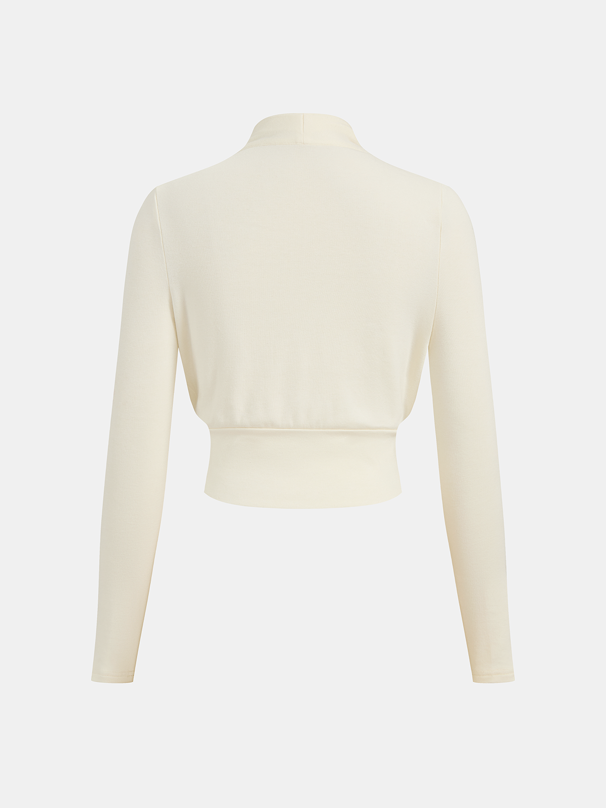 Wool-Blend Wrap Cinched Waist Top - Women's Stylish Winter Fashion