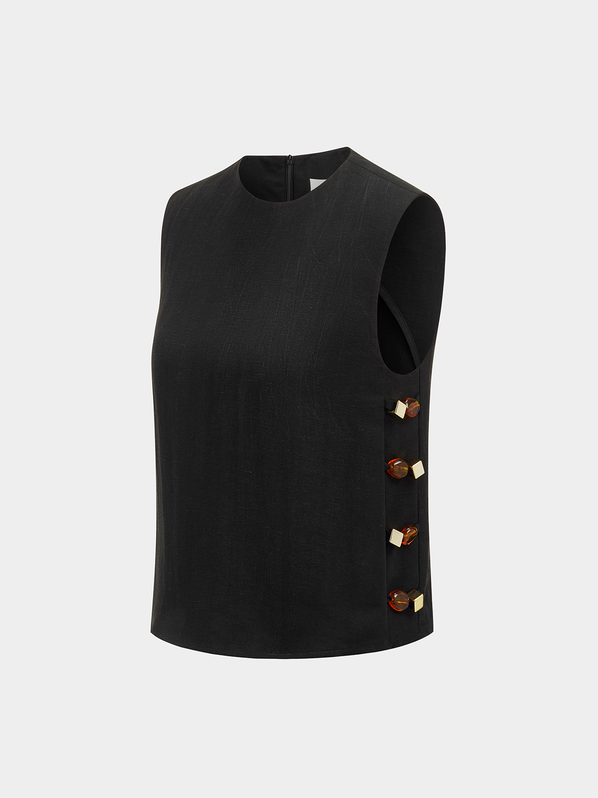 Tortoiseshell Detail Sleeveless Top & Shorts Set for Women Summer Casual