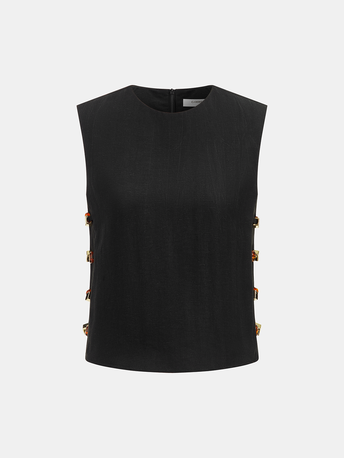 Tortoiseshell Detail Sleeveless Top & Shorts Set for Women Summer Casual