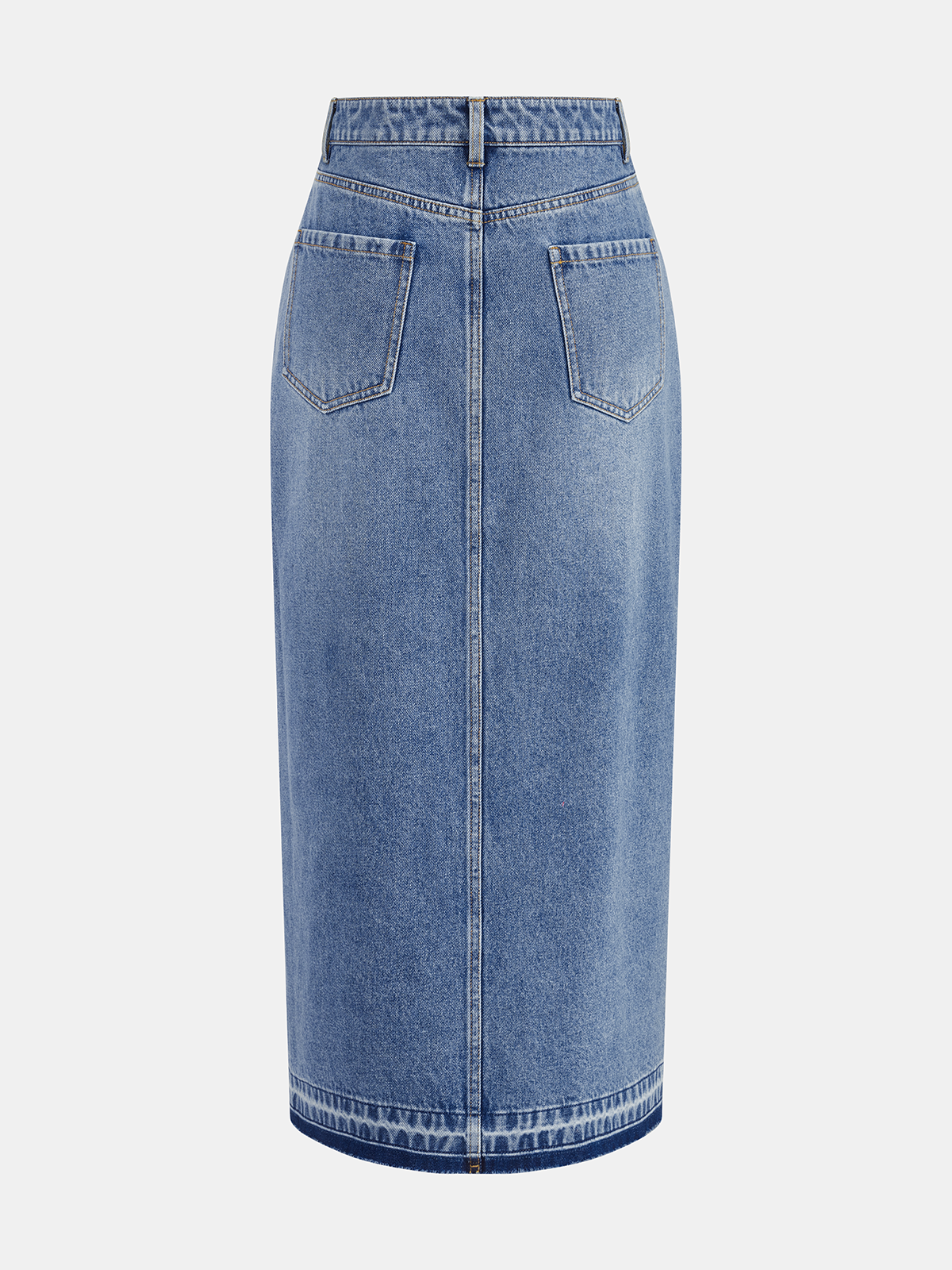 Denim Asymmetric Slit Midi Skirt for Women with Stylish Casual Design