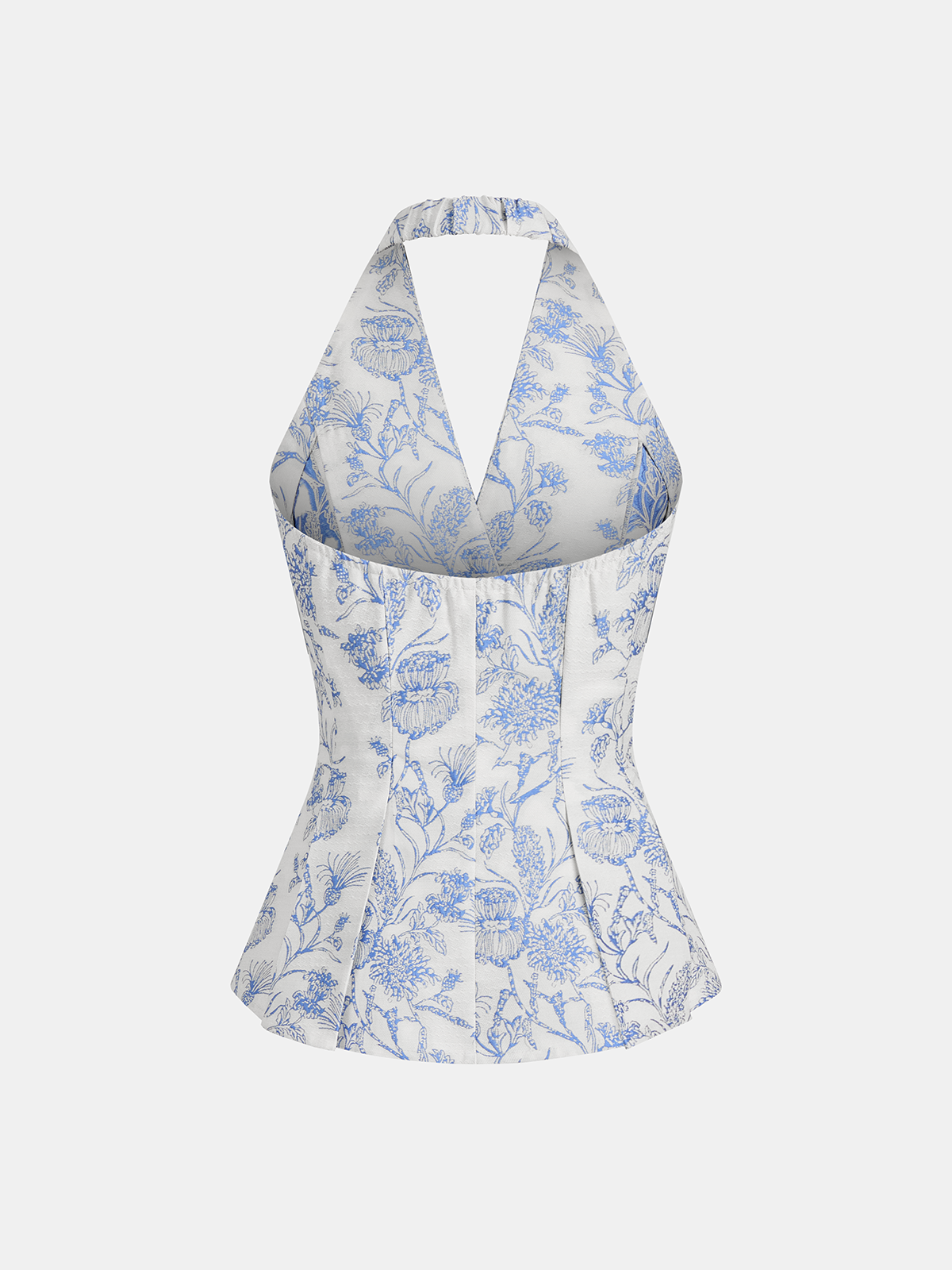 Floral Print Halter Button-Front Vest Top for Summer Casual Wear