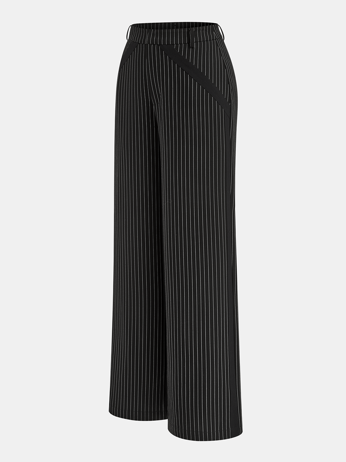 Pinstripe Halter Top & Wide Leg Pants Set for Women's Elegant Outfits