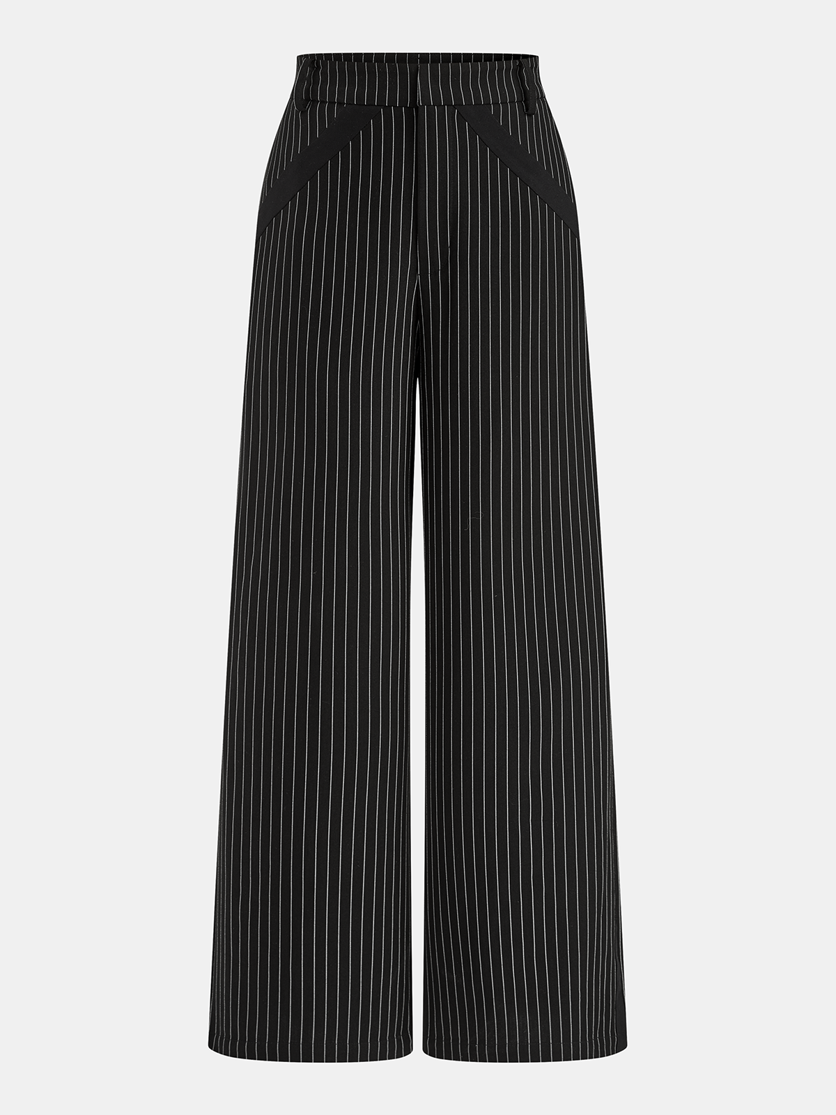 Pinstripe Halter Top & Wide Leg Pants Set for Women's Elegant Outfits