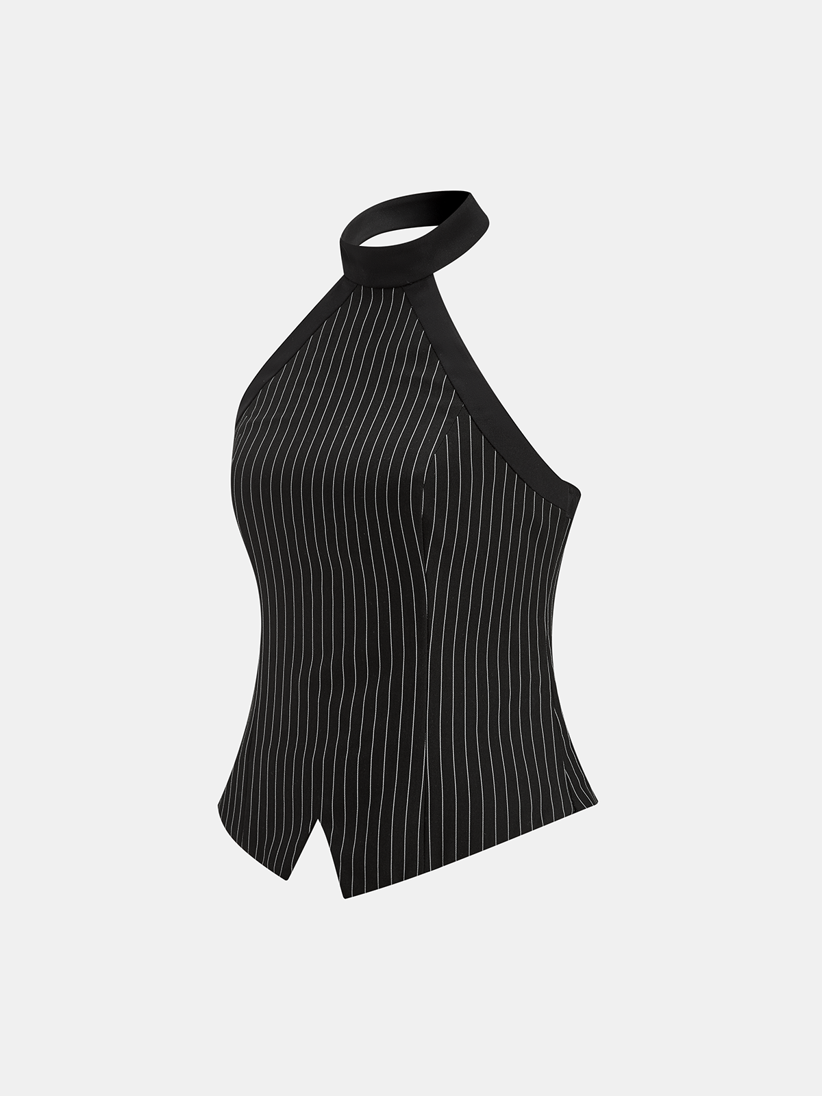 Pinstripe Halter Top & Wide Leg Pants Set for Women's Elegant Outfits