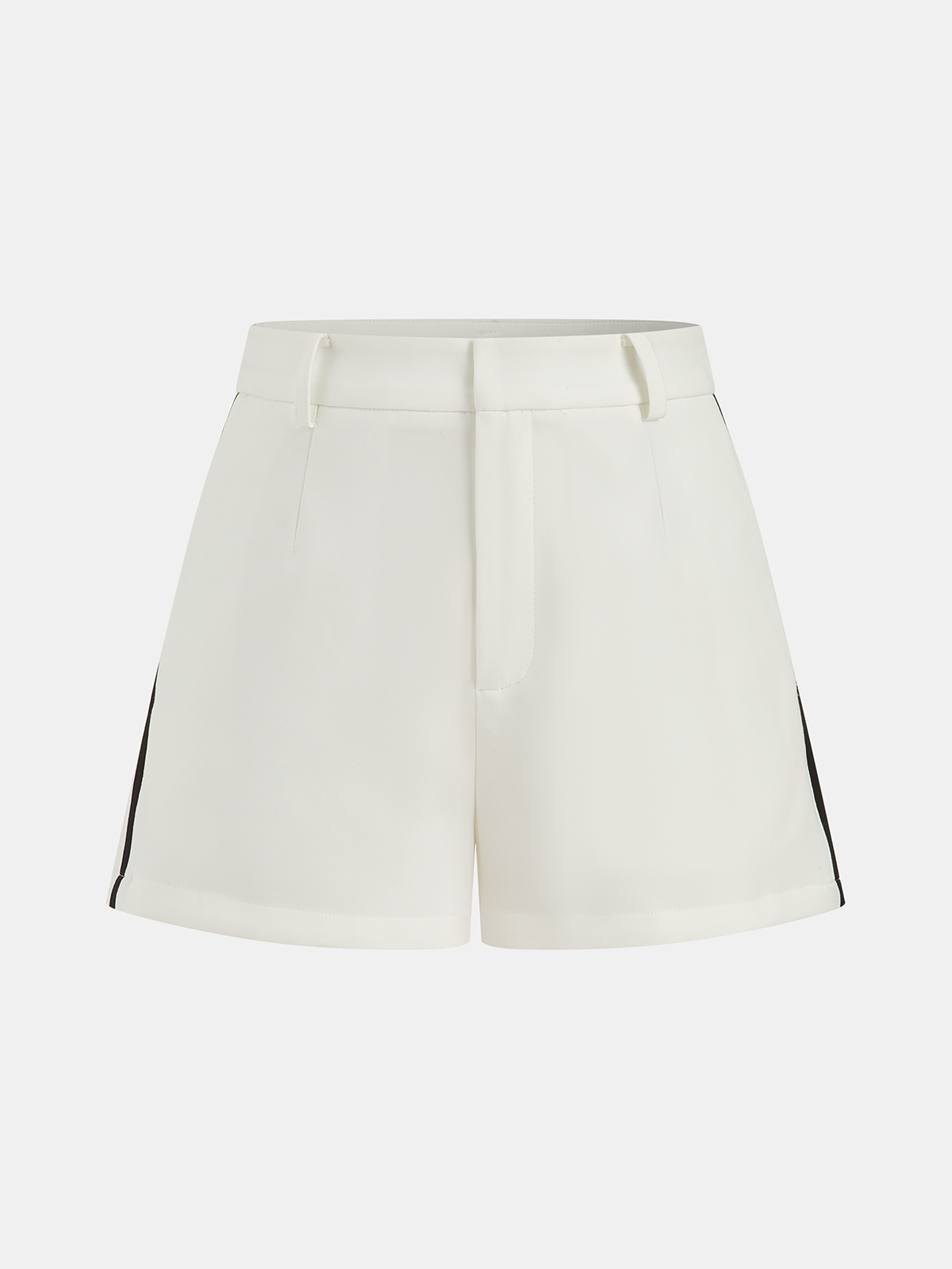 Contrast Trim Belted Halter Top & Shorts Set - Casual Summer Outfit