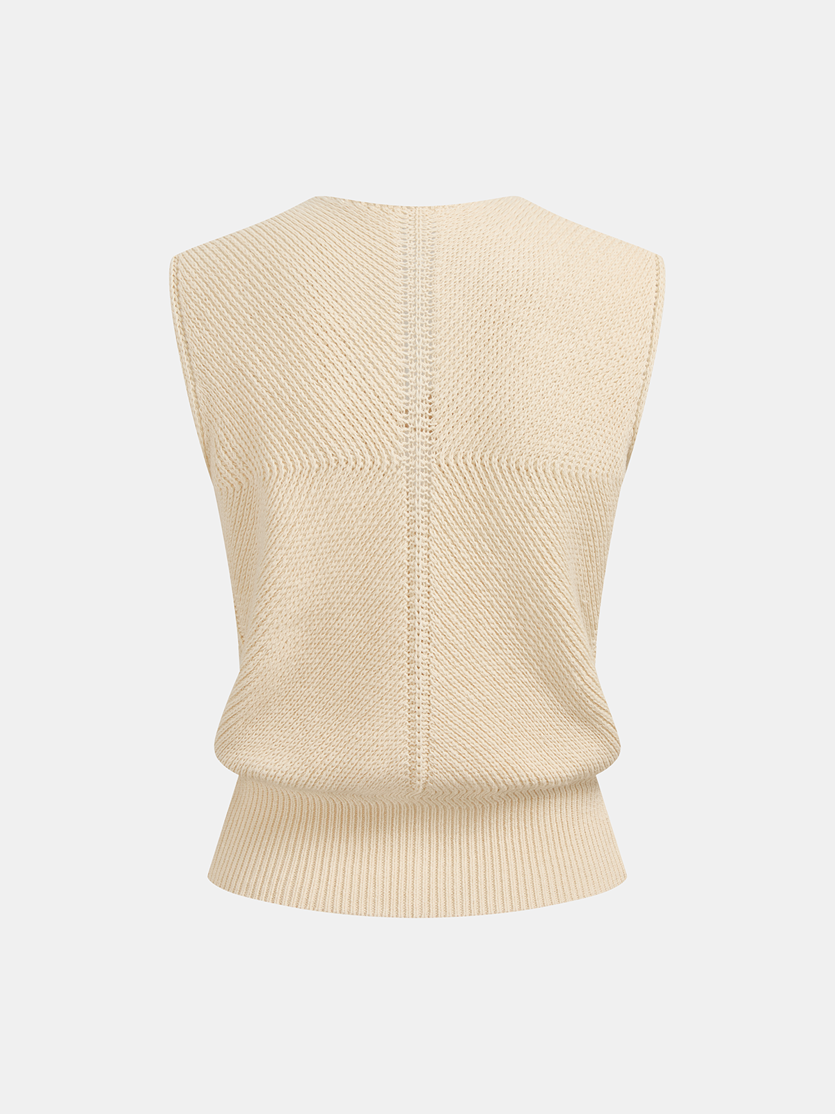 Metal Buckle Sleeveless V-Neck Knit Vest Women's Fashion Layering Top