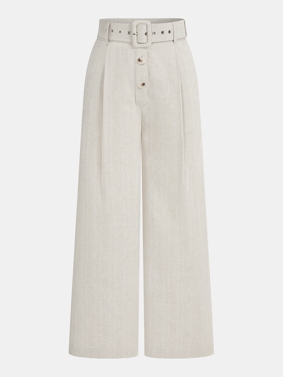 Cotton Linen Knotted Shirt & Belted Pants Set for Women Summer Casual Look