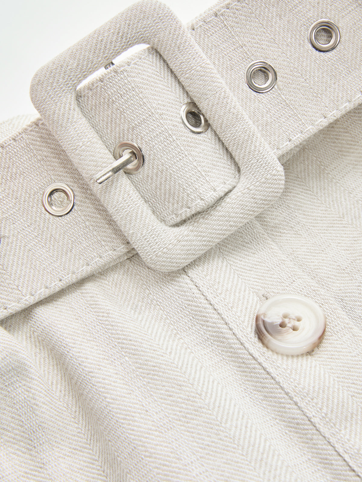 Cotton Linen Knotted Shirt & Belted Pants Set for Women Summer Casual Look