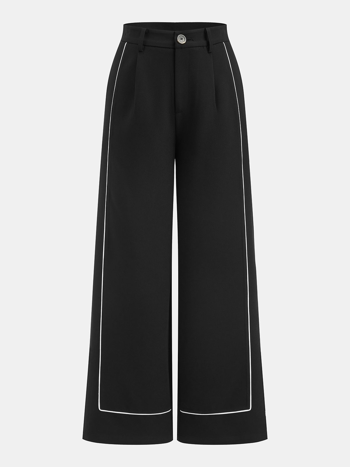 Contrast Trim Blazer Vest & Pants Set - Casual Women's Formal Wear