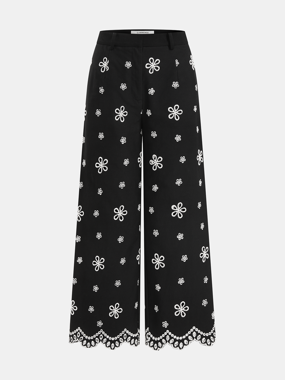 Embroidered Floral Cotton Top & Pants Set for Women Spring Outfit