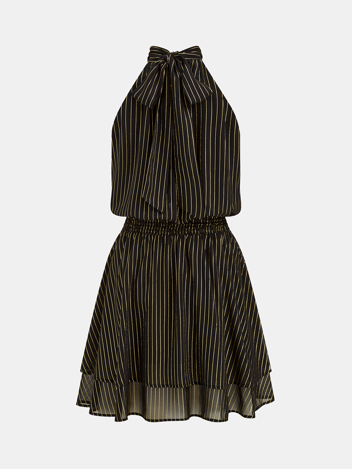 Halter Striped Smocked Layered Mini Dress for Women, Summer Casual Outfit