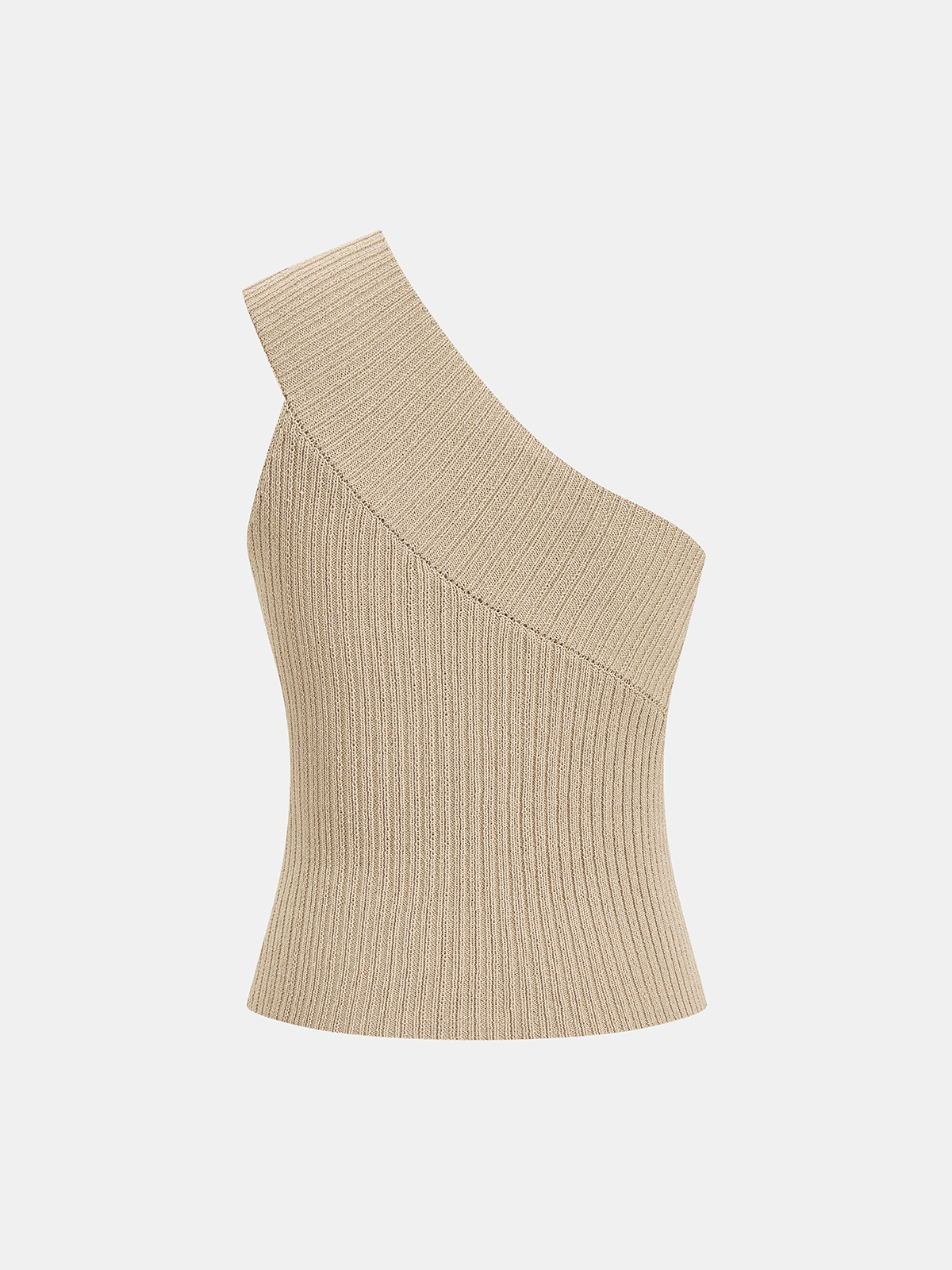 One Shoulder Ribbed Knit Tank Top for Women Summer Casual