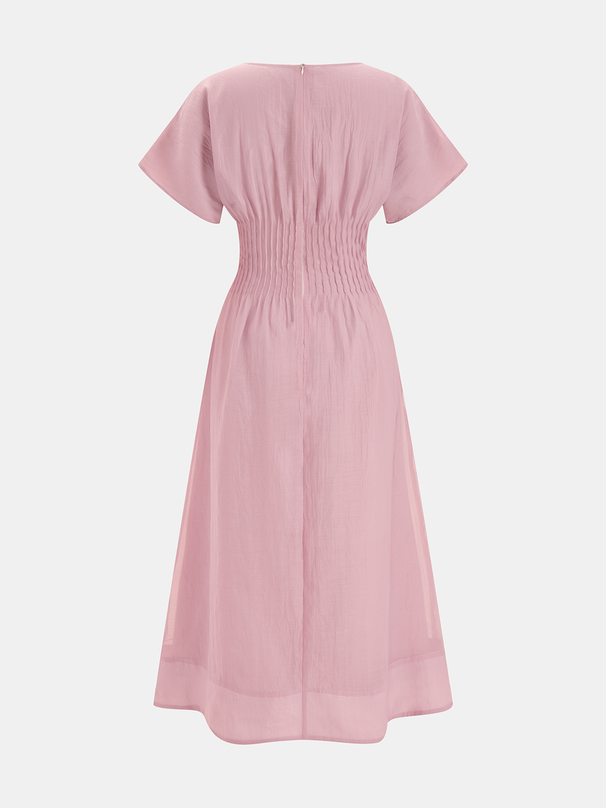 Short Sleeve Smocked Waist Midi Dress for Women Casual Spring Wear