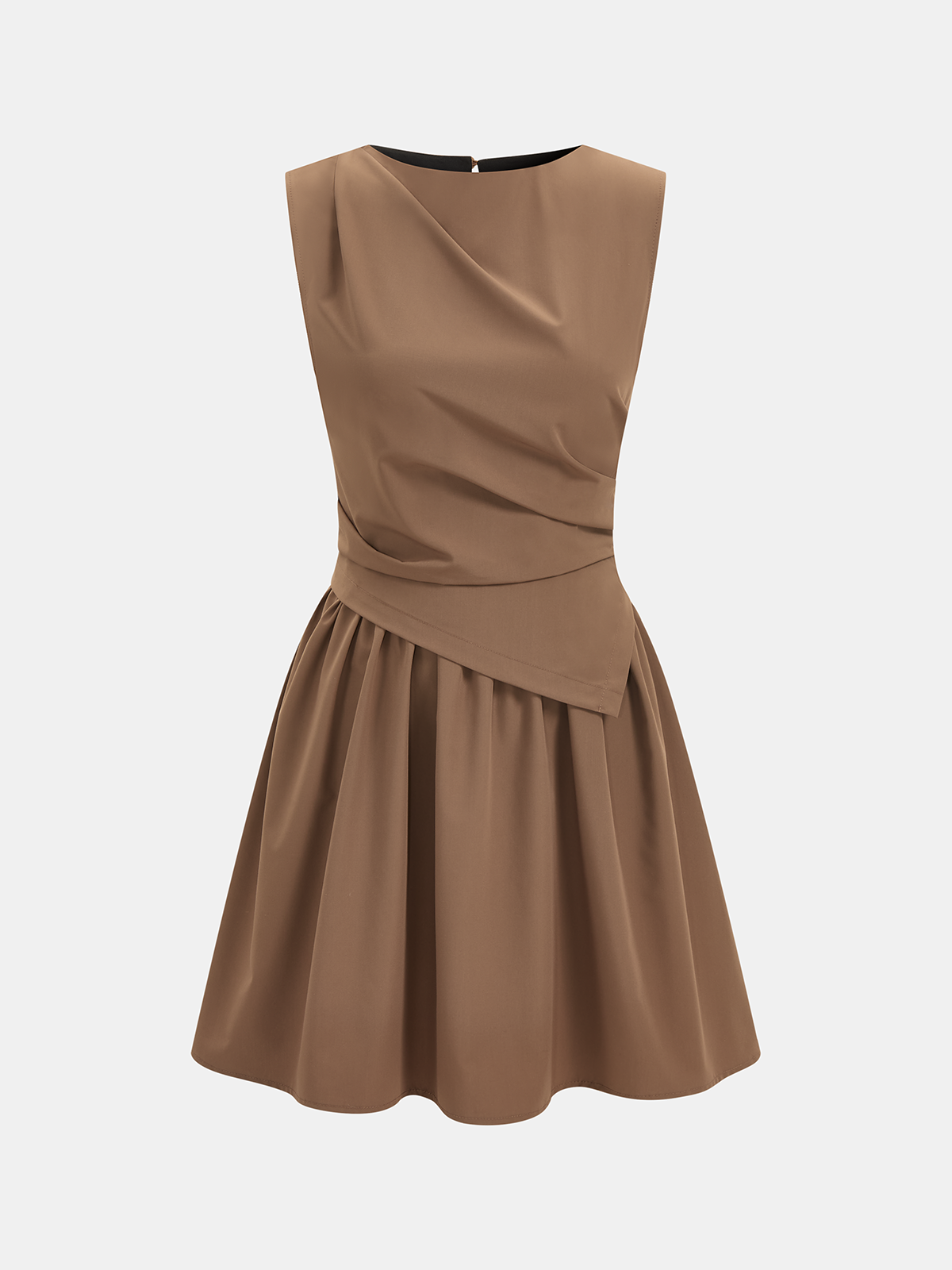 Sleeveless Ruched Waist Mini Dress Elegant Cocktail Party Style