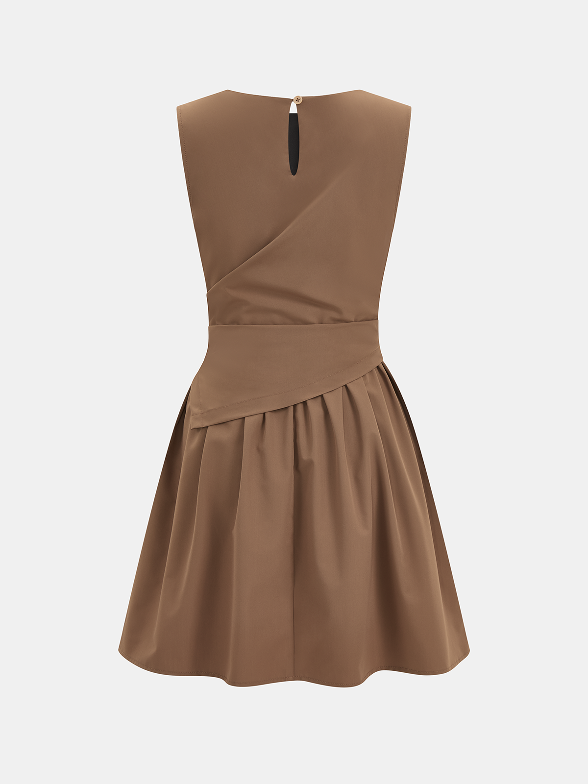 Sleeveless Ruched Waist Mini Dress Elegant Cocktail Party Style