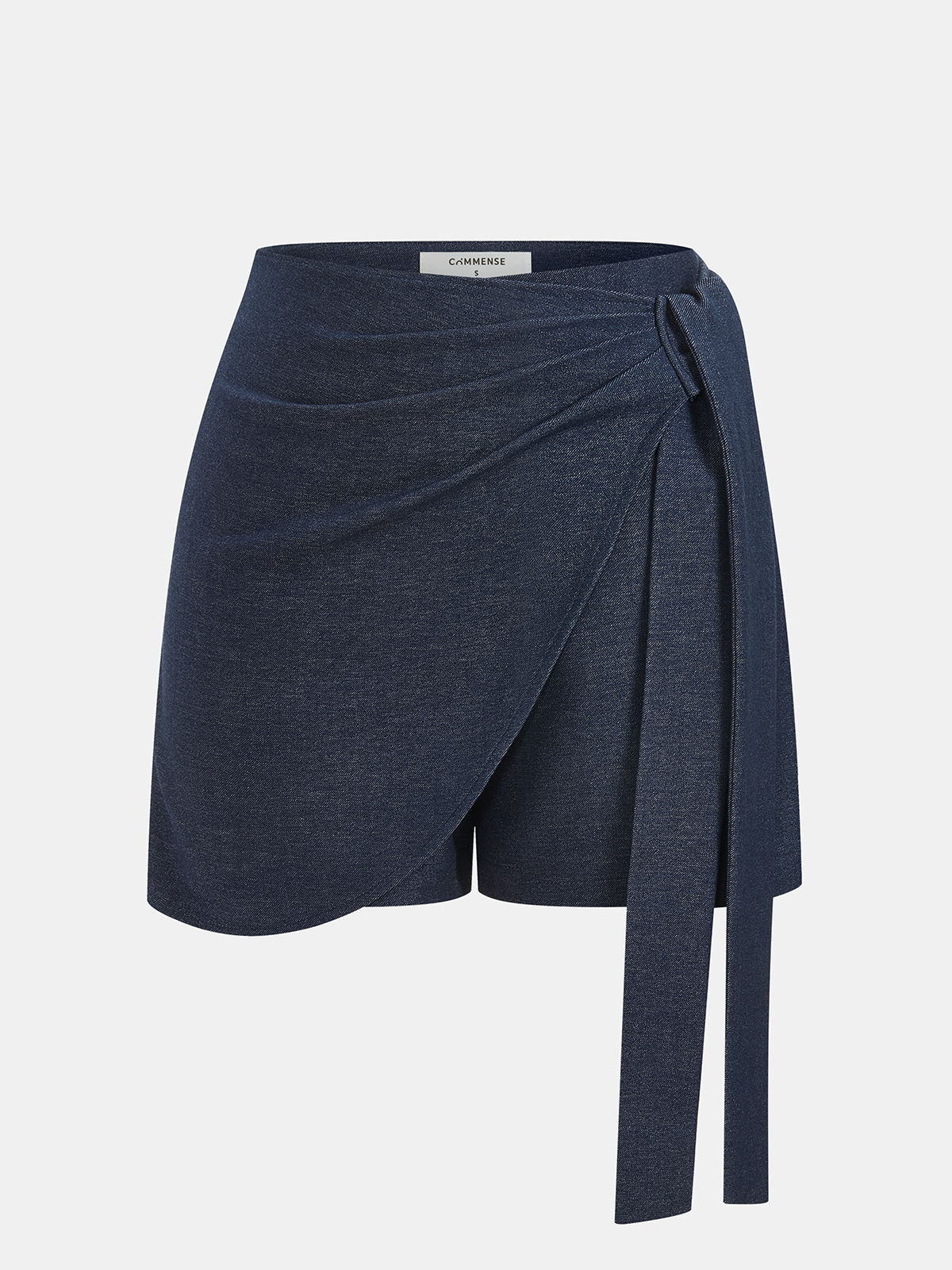 Tie Waist Wrap Skort with Trendy Asymmetrical Cut