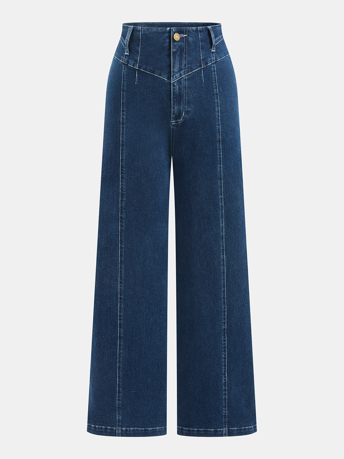 Mid-Waist Straight-Leg Denim Pants for Women Classic Fit